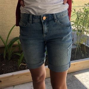Justice Long Denim Jean Shorts 14 or jr 3 stretch